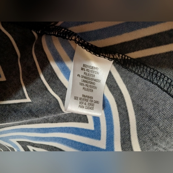 Studio One New York Stylish XL Chevron Patterned Black and Blue Dress‎ - Picture 5 of 5